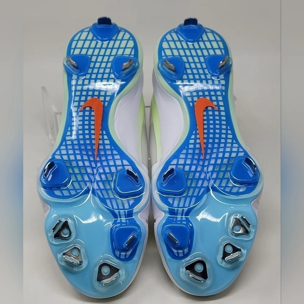 Nike Force Trout 9 Pro Cleats White/Barely Volt/Blue FQ7941-100 Men Size 7.5 New